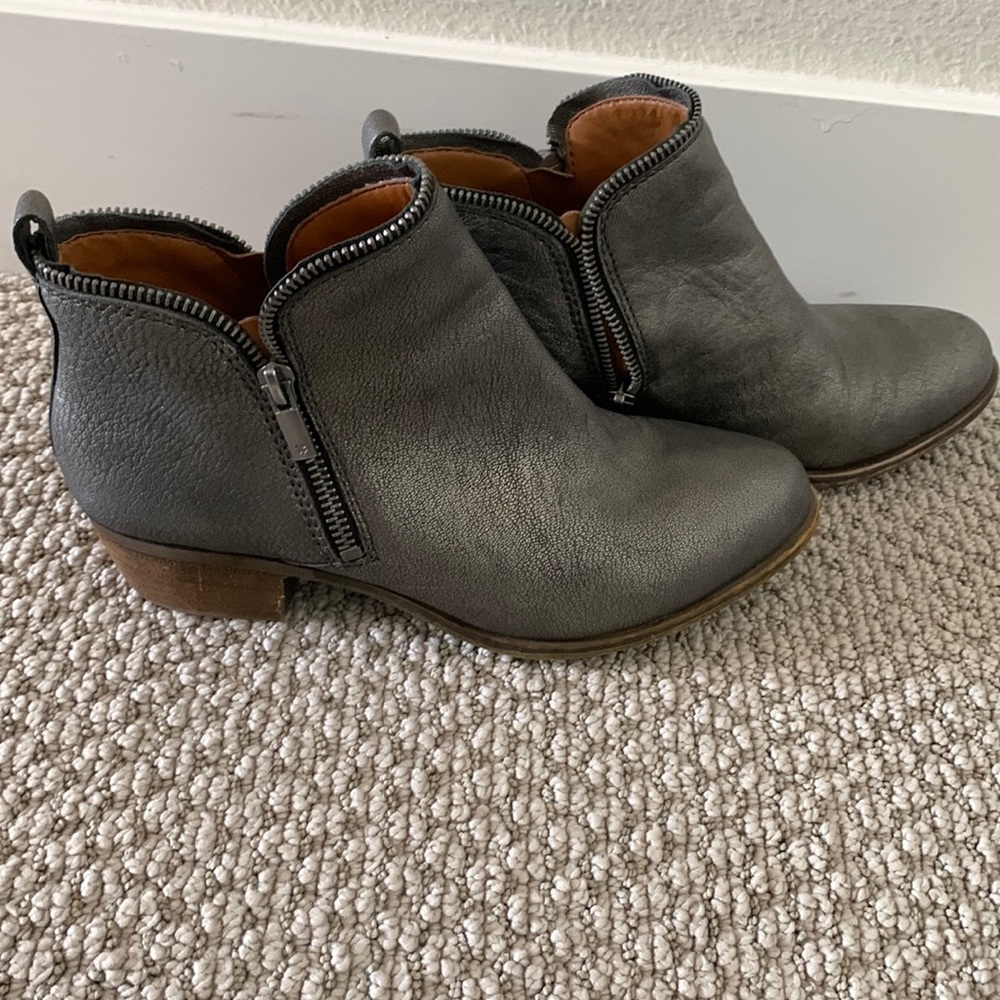 Lucky Brand Pewter ankle booties boots